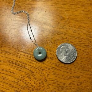 Elegant Silver Necklace with Jade Pendant
